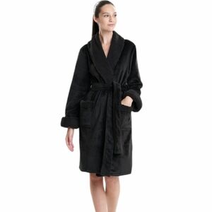 Natori‎ - Black Plush Fleece Robe